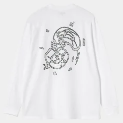 T-Shirts & Polos>Carhartt WIP L/S DUBLAB 25 YRS T-Shirt White