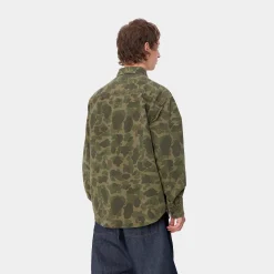 Hemden>Carhartt WIP L/S Duck Shirt Camo Duck, Green / Office Green