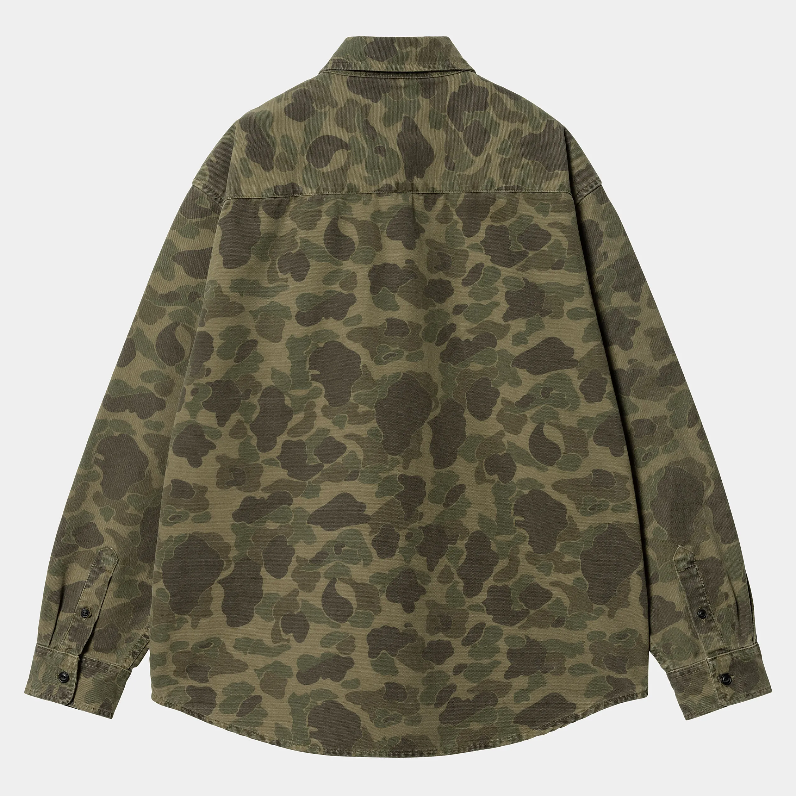 Hemden>Carhartt WIP L/S Duck Shirt Camo Duck, Green / Office Green