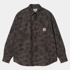Hemden>Carhartt WIP L/S Duck Shirt Camo Duck, Green / Graphite