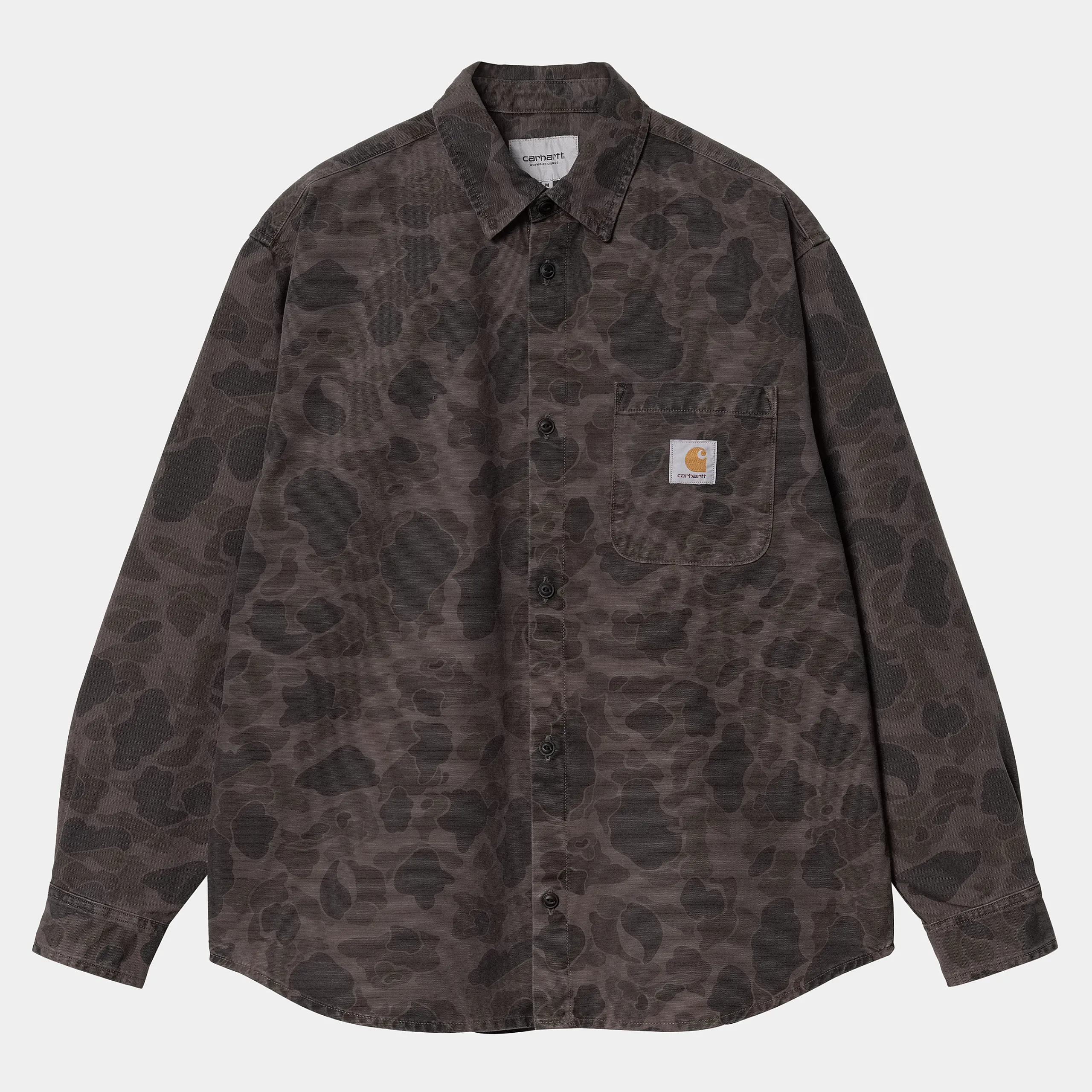 Hemden>Carhartt WIP L/S Duck Shirt Camo Duck, Green / Graphite
