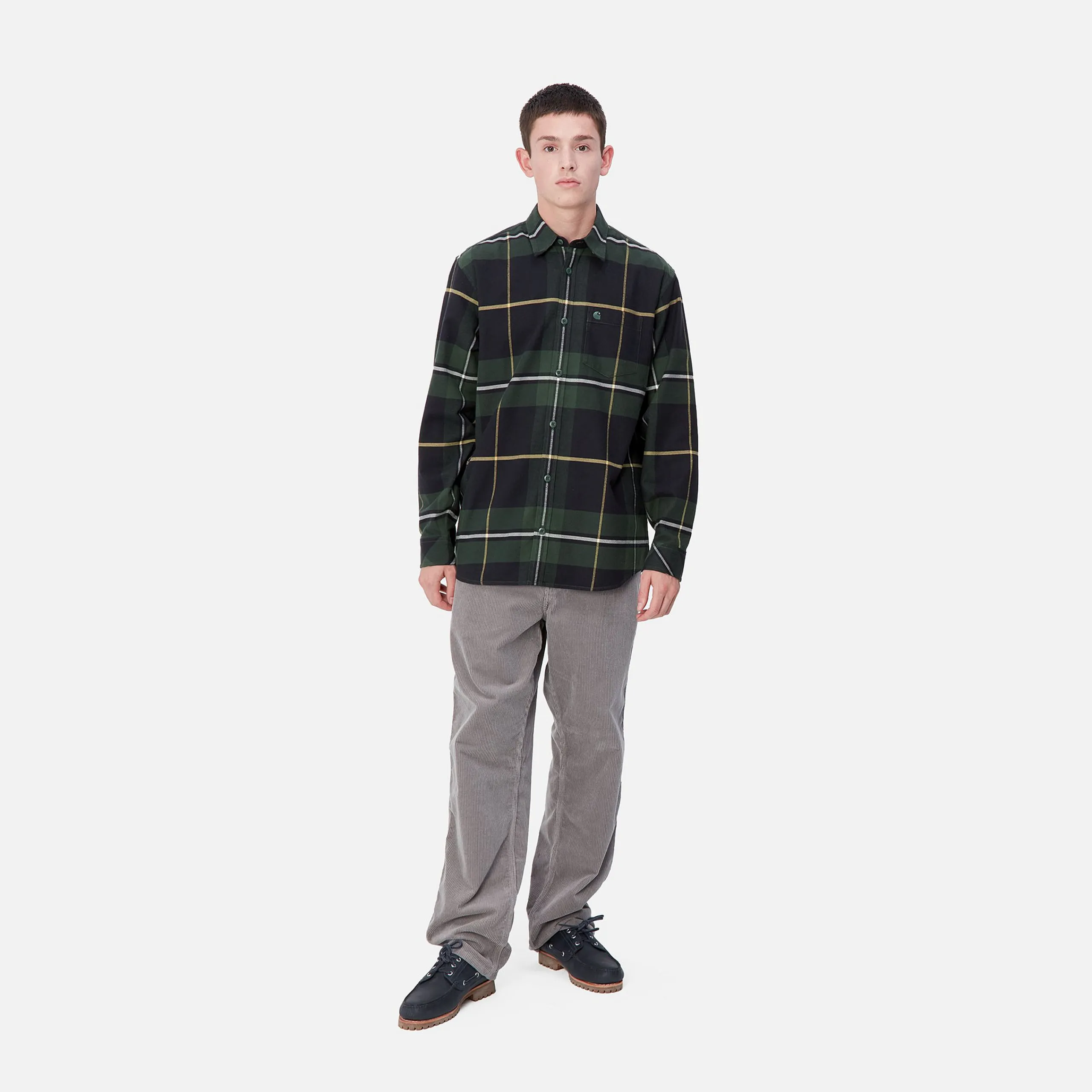 Hemden>Carhartt WIP L/S Garnett Shirt Garnett Check, Sycamore Tree / Sycamore Tree
