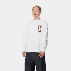 T-Shirts & Polos>Carhartt WIP L/S Machine 89 T-Shirt White