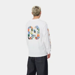T-Shirts & Polos>Carhartt WIP L/S Machine 89 T-Shirt White