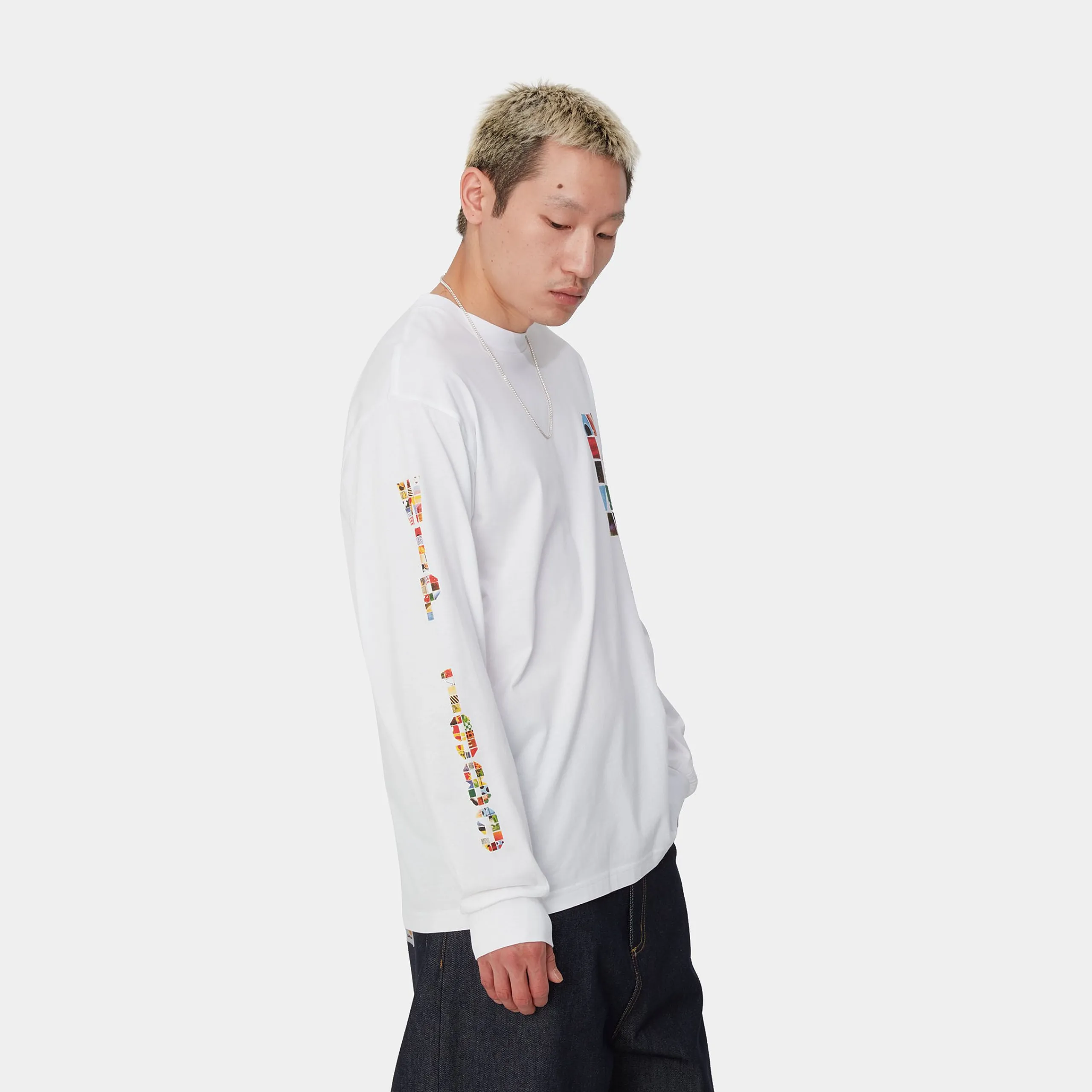 T-Shirts & Polos>Carhartt WIP L/S Machine 89 T-Shirt White