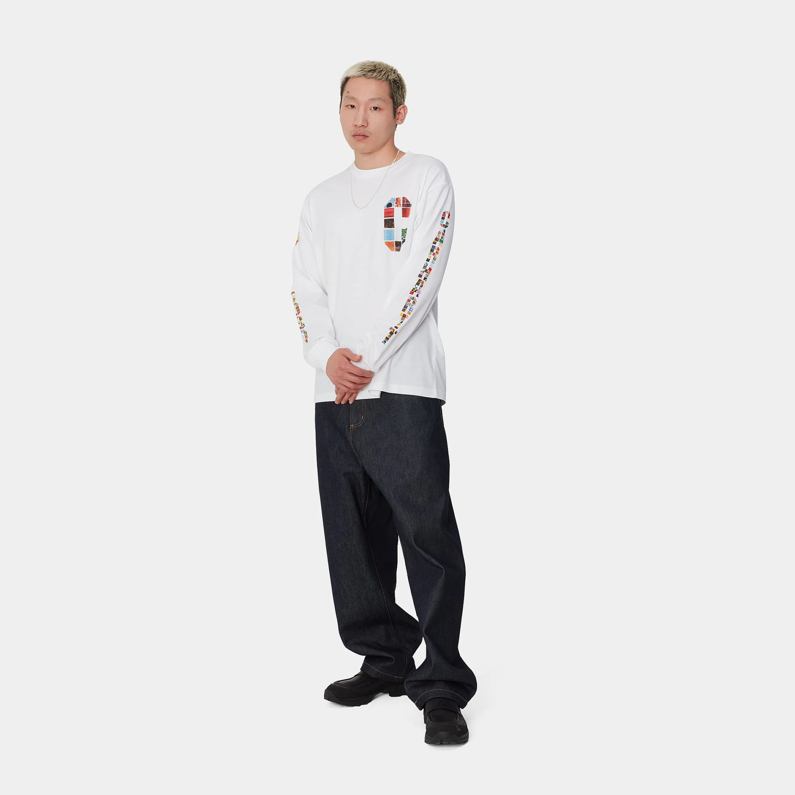 T-Shirts & Polos>Carhartt WIP L/S Machine 89 T-Shirt White