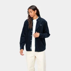 Hemden>Carhartt WIP L/S Madison Cord Shirt Dark Navy / Wax