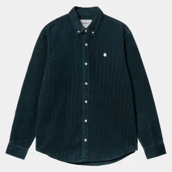 Hemden>Carhartt WIP L/S Madison Cord Shirt Duck Blue / Wax