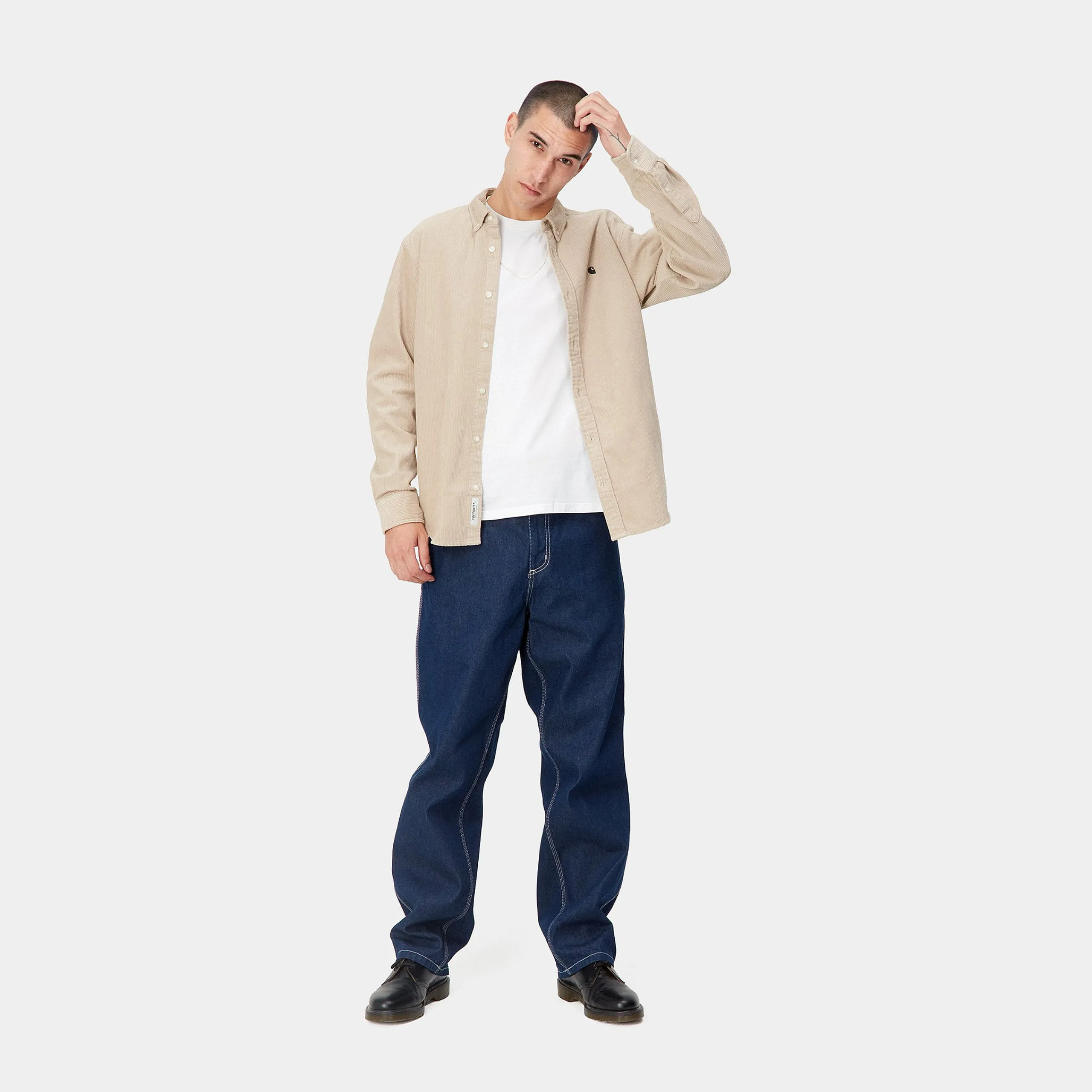 Hemden>Carhartt WIP L/S Madison Cord Shirt Wall / Black
