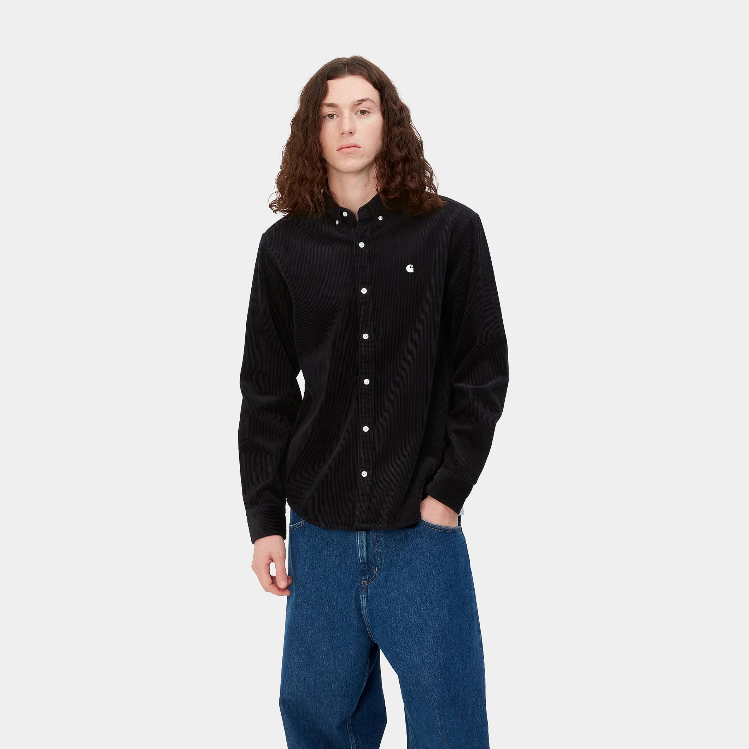 Hemden>Carhartt WIP L/S Madison Cord Shirt Black / Wax