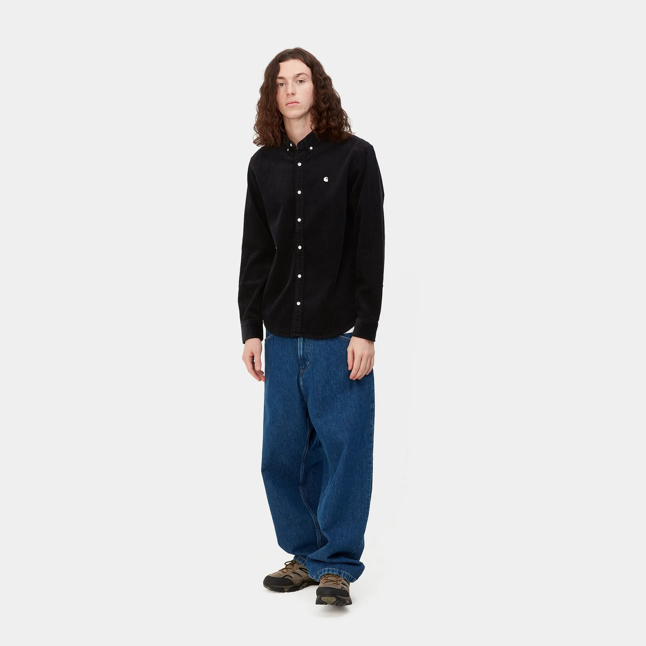 Hemden>Carhartt WIP L/S Madison Cord Shirt Black / Wax
