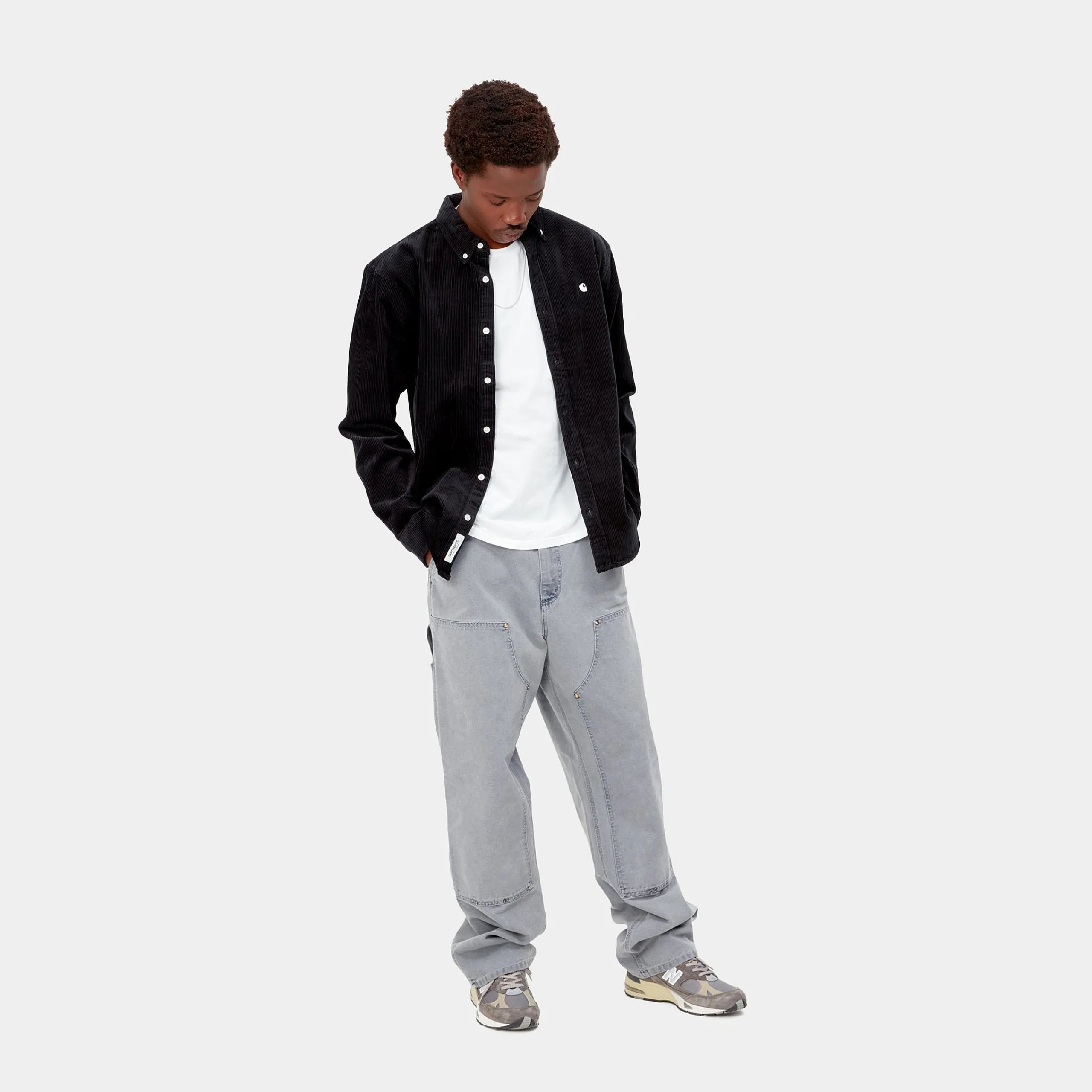 Hemden>Carhartt WIP L/S Madison Cord Shirt Black / Wax