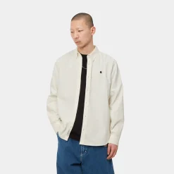 Hemden>Carhartt WIP L/S Madison Fine Cord Shirt Wax / Black