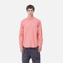 Hemden>Carhartt WIP L/S Madison Shirt Dusty Rose / Wax
