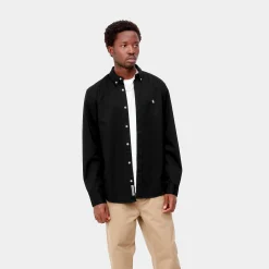 Hemden>Carhartt WIP L/S Madison Shirt Black / Wax