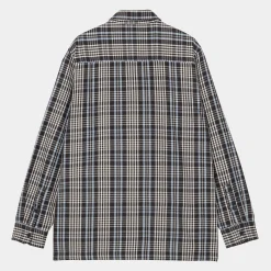 Hemden>Carhartt WIP L/S Mandlik Shirt Mandlik Check, Dark Navy