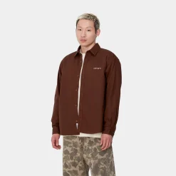 Hemden>Carhartt WIP L/S Module Script Shirt Offroad / White