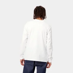 T-Shirts & Polos>Carhartt WIP L/S Pocket T-Shirt White