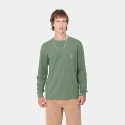 T-Shirts & Polos>Carhartt WIP L/S Pocket T-Shirt Duck Green
