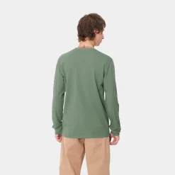 T-Shirts & Polos>Carhartt WIP L/S Pocket T-Shirt Duck Green
