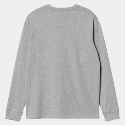T-Shirts & Polos>Carhartt WIP L/S Pocket T-Shirt Grey Heather