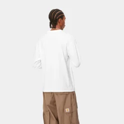 T-Shirts & Polos>Carhartt WIP L/S Script Embroidery T-Shirt White / Black