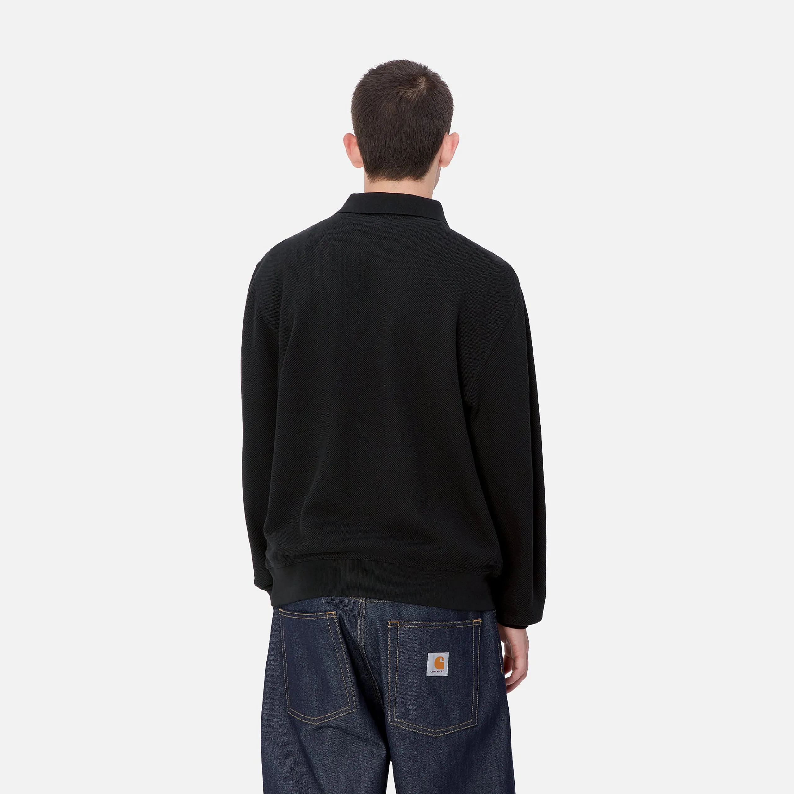 T-Shirts & Polos>Carhartt WIP L/S Vance Rugby Shirt Black / White