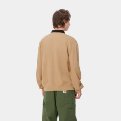 T-Shirts & Polos>Carhartt WIP L/S Vance Rugby Shirt Peanut / Black