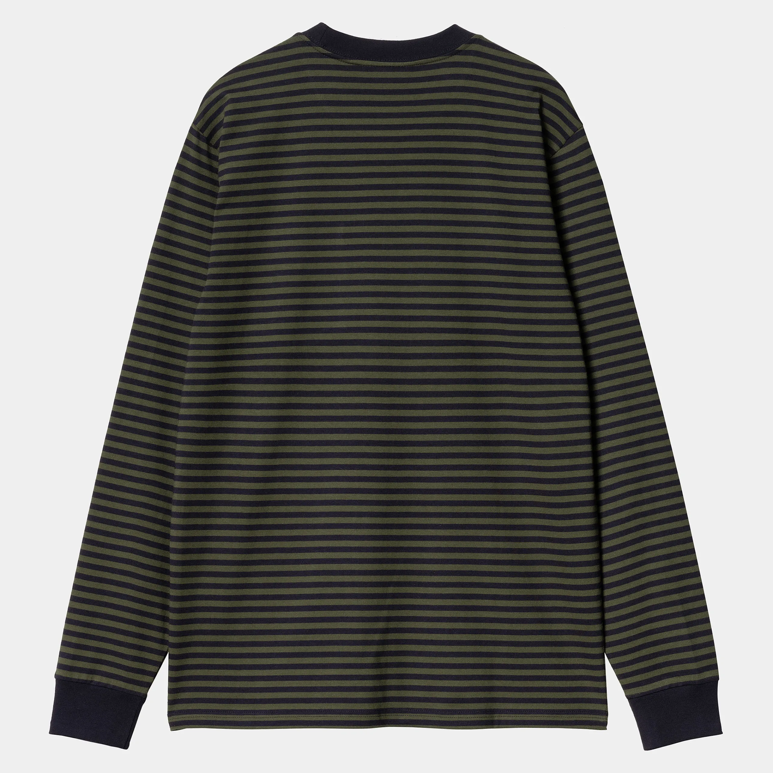 T-Shirts & Polos>Carhartt WIP L/S Verner Pocket T-Shirt Verner Stripe, Dark Navy / Office Green