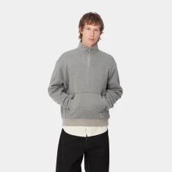 Sweats>Carhartt WIP Luther Half Zip Sweat Misty Grey Heather