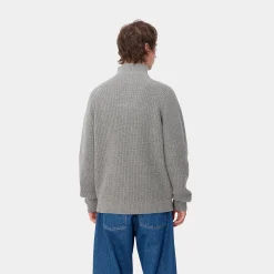 Strick>Carhartt WIP Marlon Half Zip Sweater Grey Heather