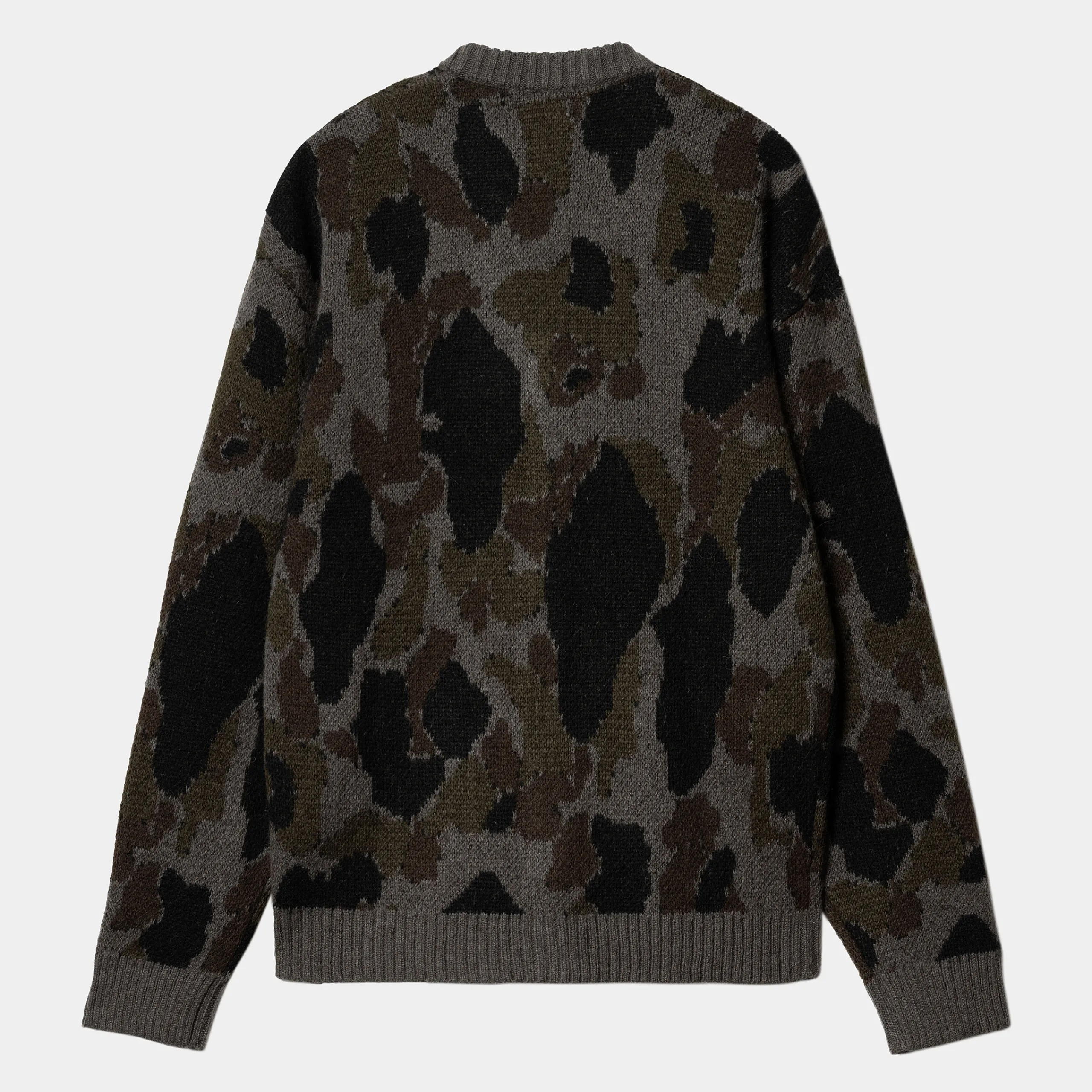 Strick>Carhartt WIP Merton Cardigan Camo Duck Jacquard, Grey