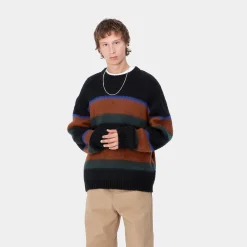 Strick>Carhartt WIP Merton Sweater Sundling Stripe, Deep H Brown