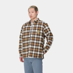 Jacken & Mäntel|Hemden>Carhartt WIP Monahan Shirt Jac Monahan Check, Hamilton Brown