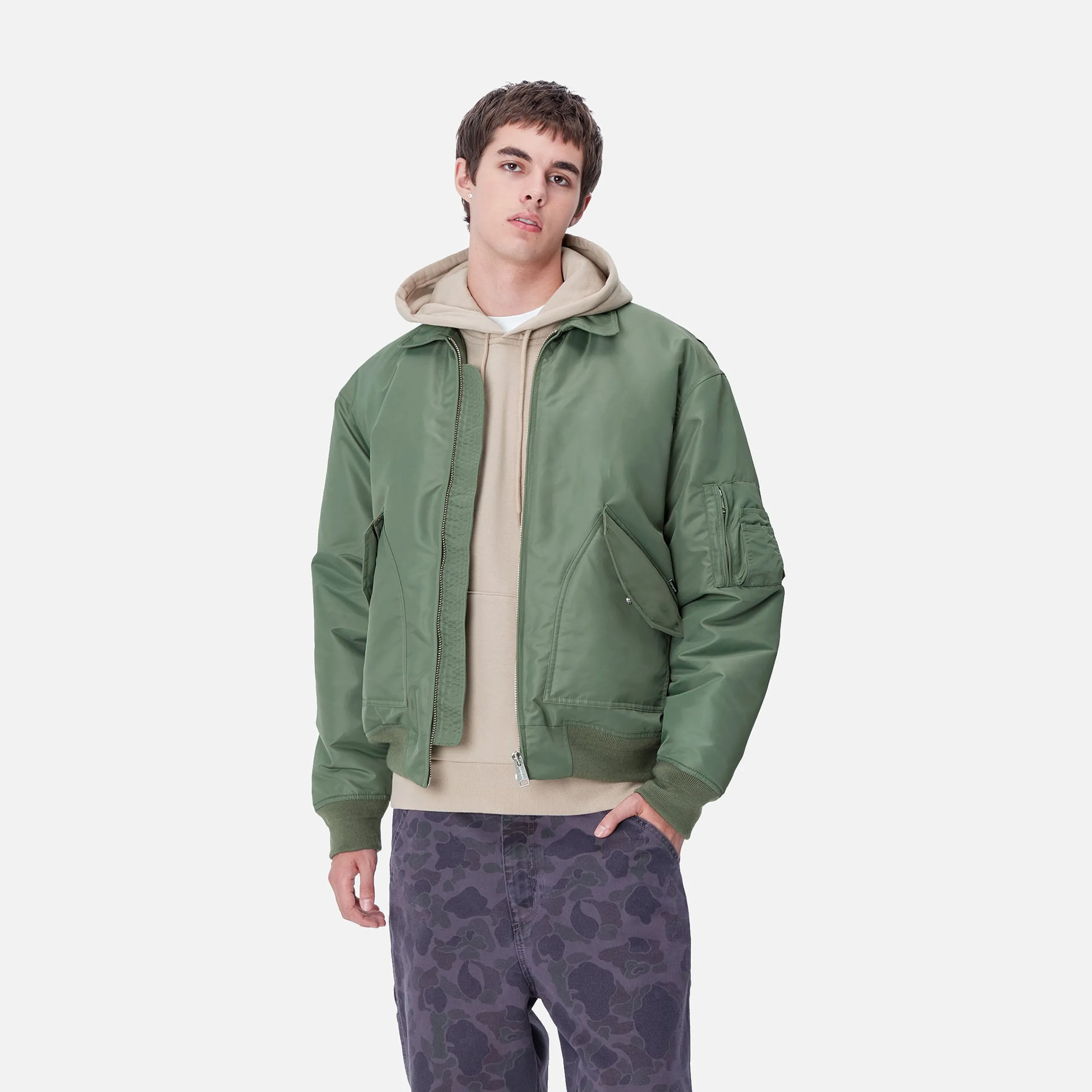 Jacken & Mäntel>Carhartt WIP Olten Bomber Duck Green / Turmeric