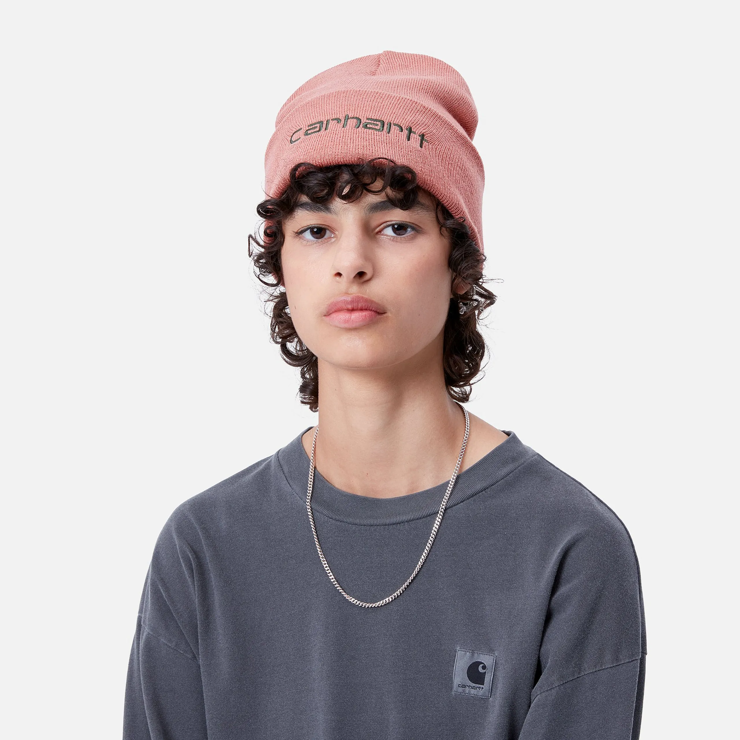 Accessoires|Accessoires>Carhartt WIP Script Beanie Dusty Rose / Sycamore Tree