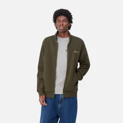 Sweats>Carhartt WIP Script Embroidery Jacket Cypress / White