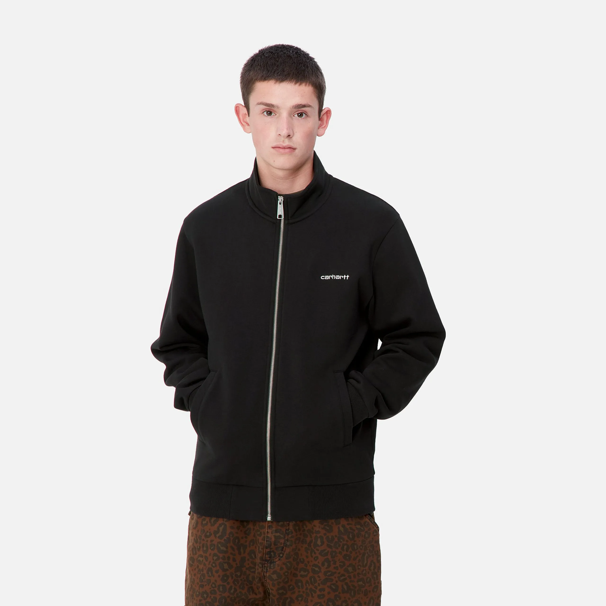 Sweats>Carhartt WIP Script Embroidery Jacket Black / White