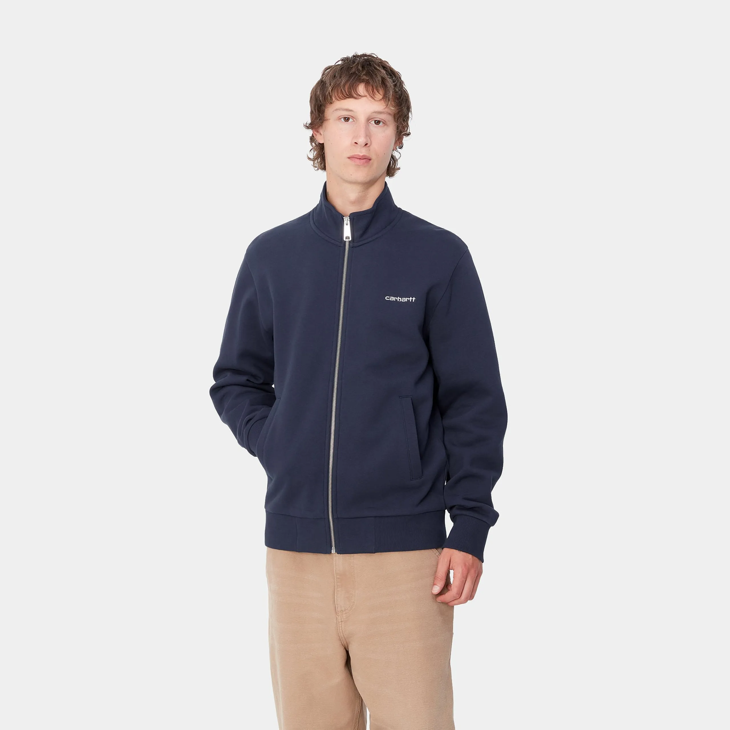 Sweats>Carhartt WIP Script Embroidery Jacket Air Force Blue / White