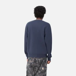 Sweats>Carhartt WIP Script Embroidery Sweat Air Force Blue / White