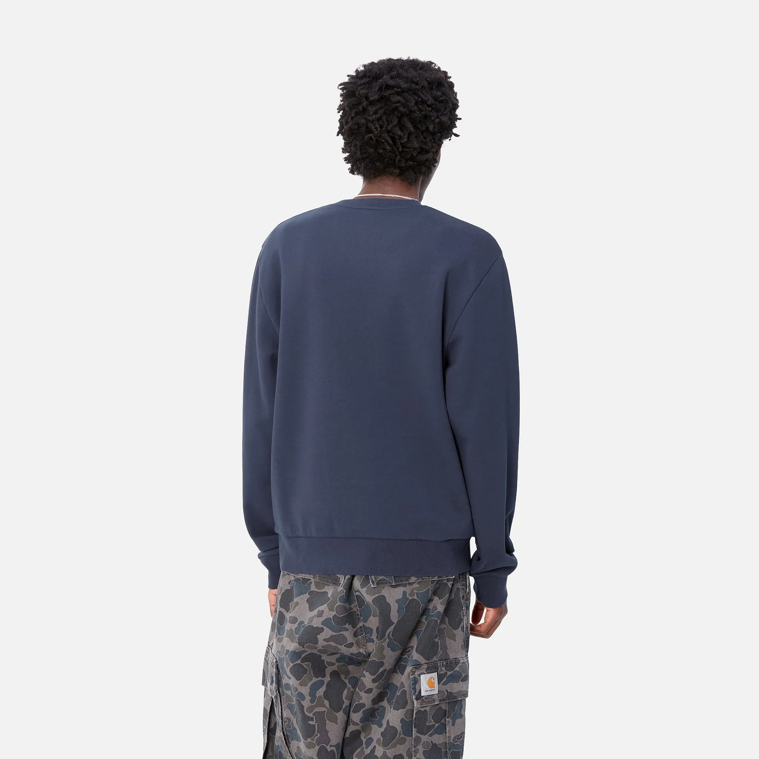 Sweats>Carhartt WIP Script Embroidery Sweat Air Force Blue / White