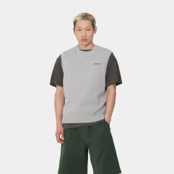 Sweats>Carhartt WIP Script Vest Sweater Basalt / Black