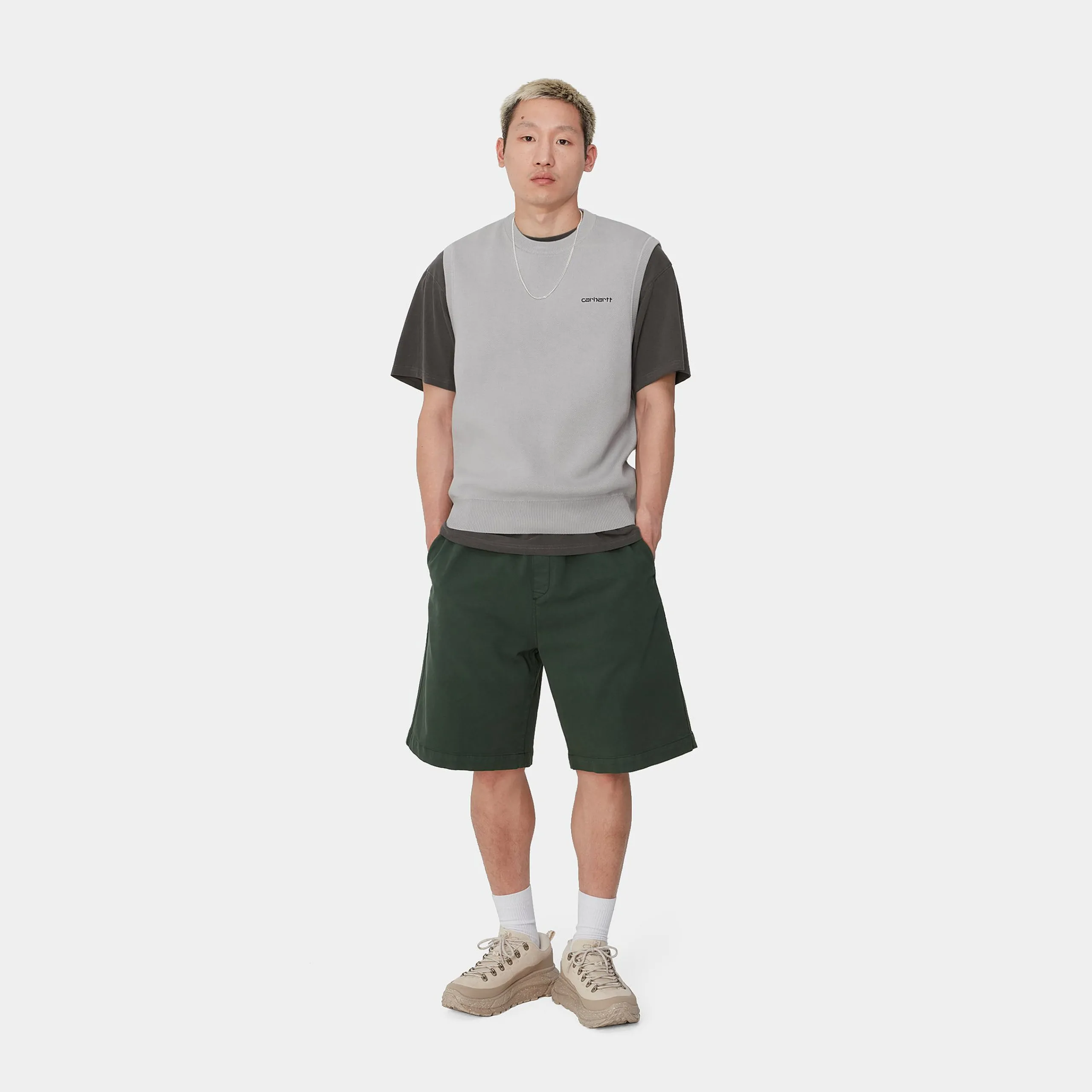 Sweats>Carhartt WIP Script Vest Sweater Basalt / Black