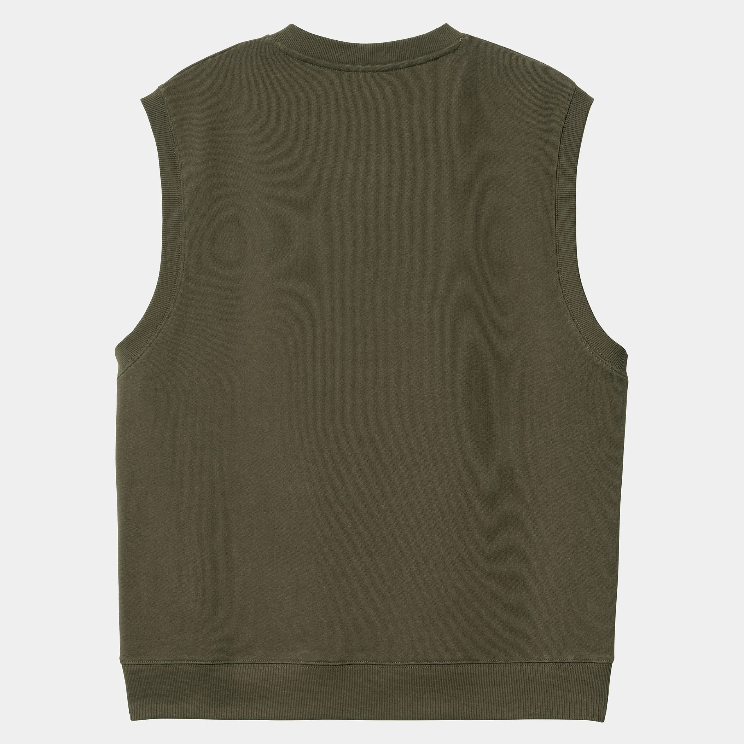 Sweats>Carhartt WIP Script V-Neck Vest Sweatshirt Office Green / White