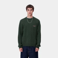 Strick>Carhartt WIP Signature Sweater Sycamore Tree / Dusty Rose
