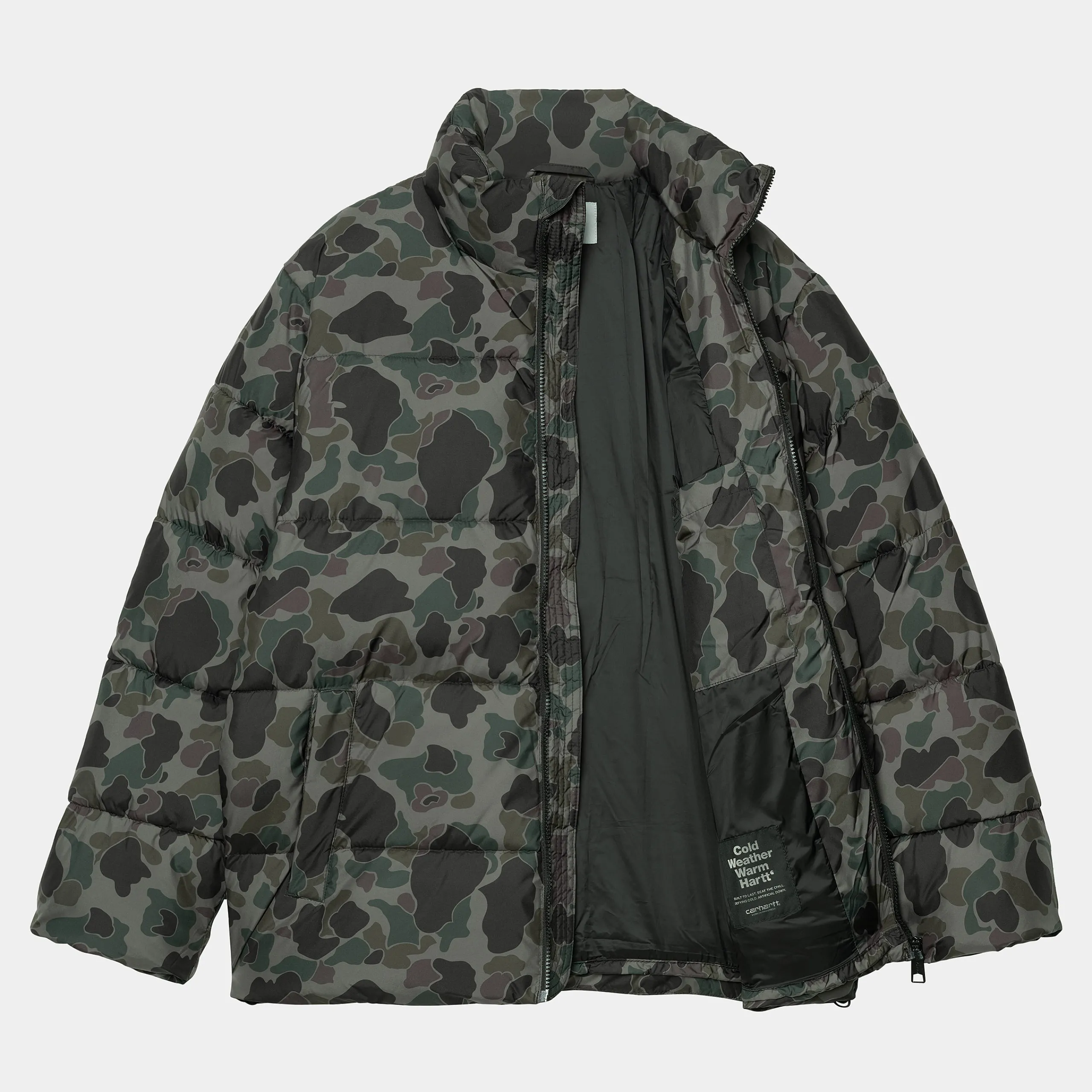 Jacken & Mäntel>Carhartt WIP Springfield Jacket Camo Duck, Grey / Hamilton Brown