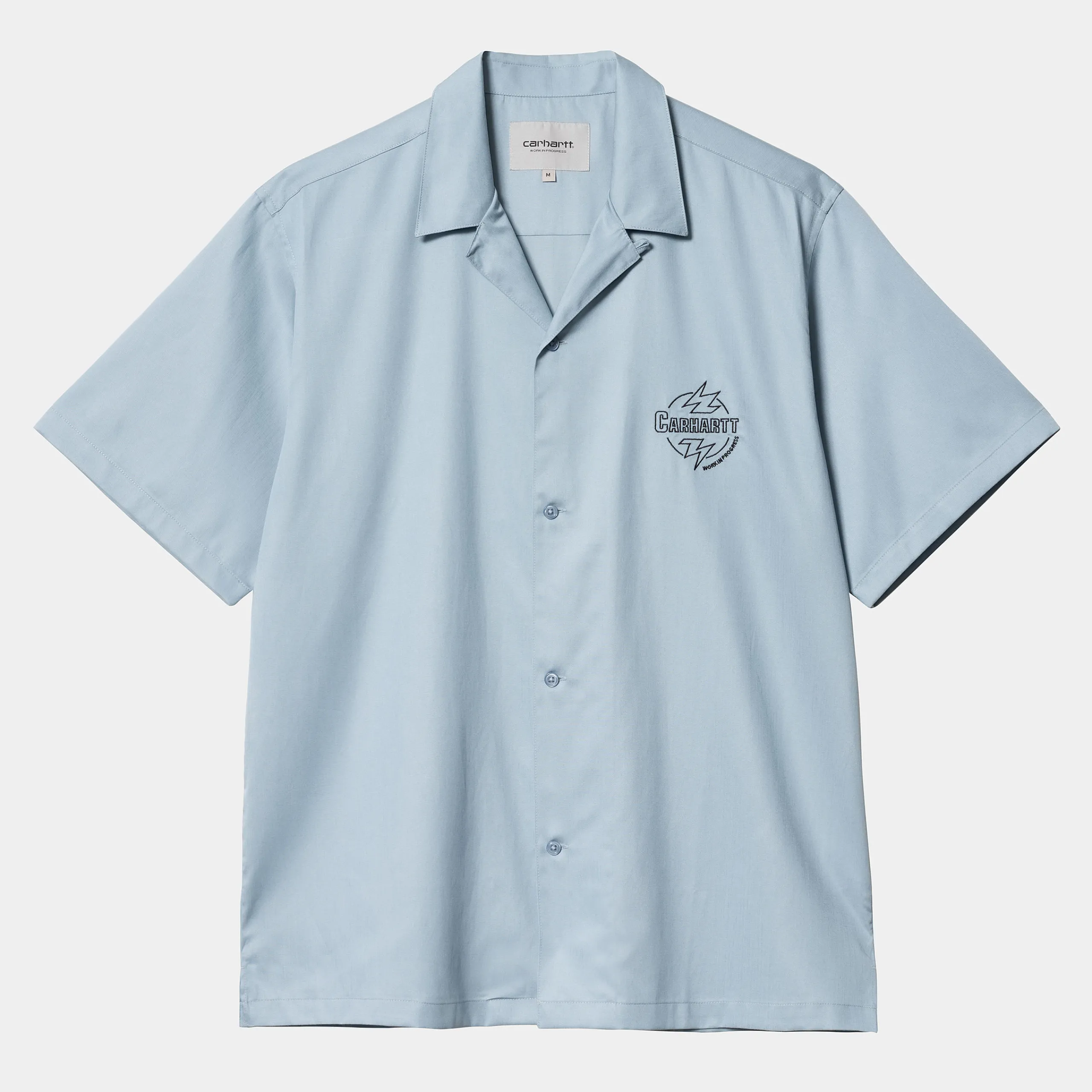 Hemden>Carhartt WIP S/S Ablaze Shirt Misty Sky / Black