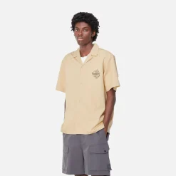 Hemden>Carhartt WIP S/S Ablaze Shirt Cornsilk / Black