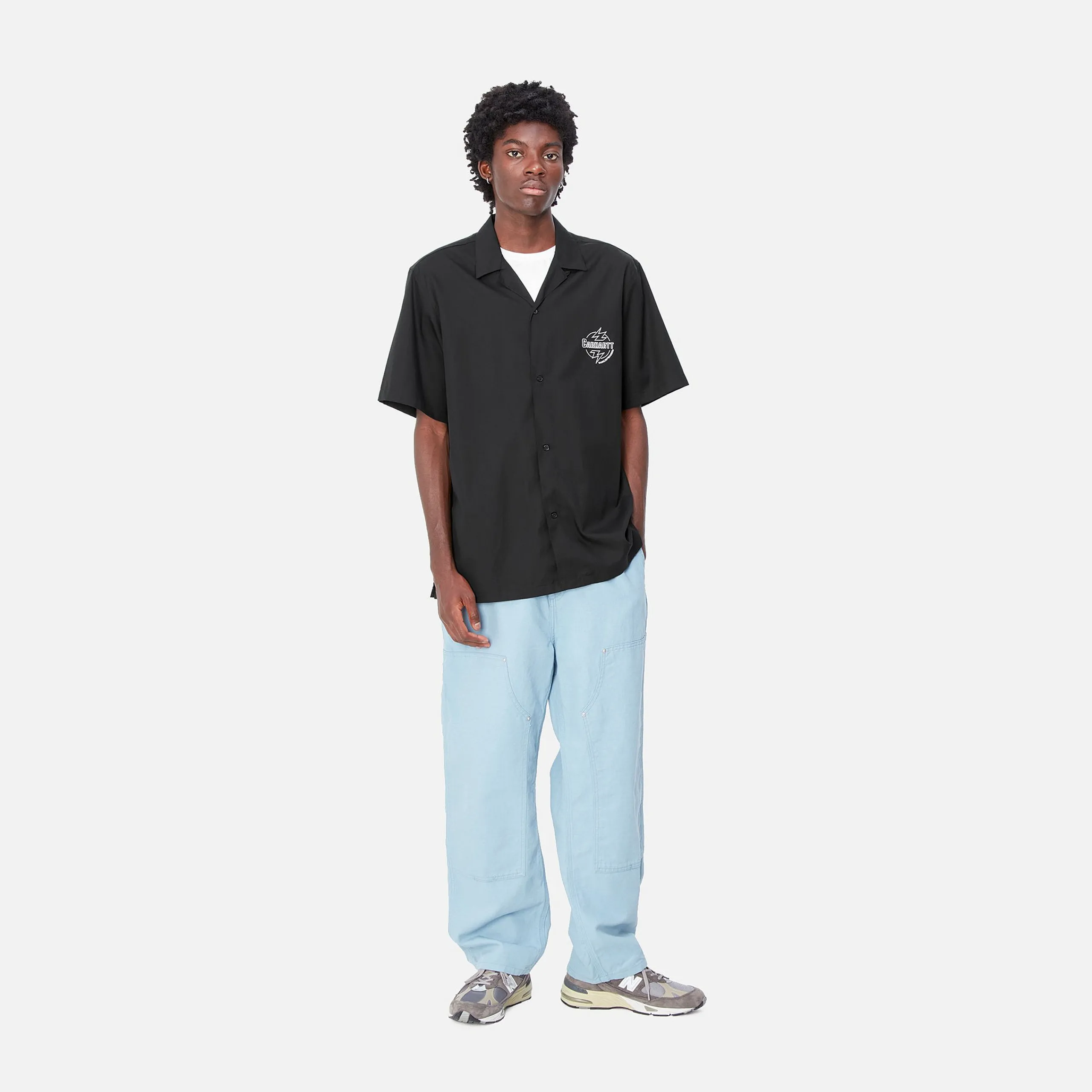 Hemden>Carhartt WIP S/S Ablaze Shirt Black / Wax