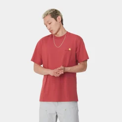 T-Shirts & Polos>Carhartt WIP S/S American Script T-Shirt Tuscany